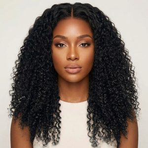 Kinky wig Transparent HD Lace Human Hair